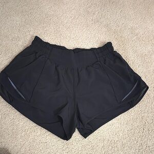 lululemon athletica Black Athletic Shorts Hotty Hot Low-Rise Lined Short